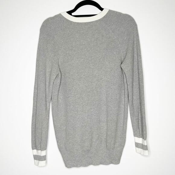 Rag & Bone Talia Cashmere Blend Varsity Sweater Women's Gray White Size XS - Picture 2 of 4